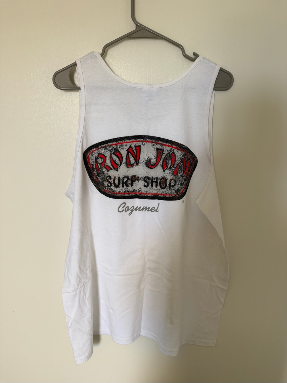Men’s White Gildan Ron Jon Tank Top - Picture 4 of 4